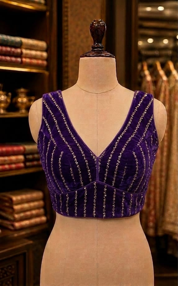 THE SIGNATURE V BLOUSE - ROYAL PURPLE