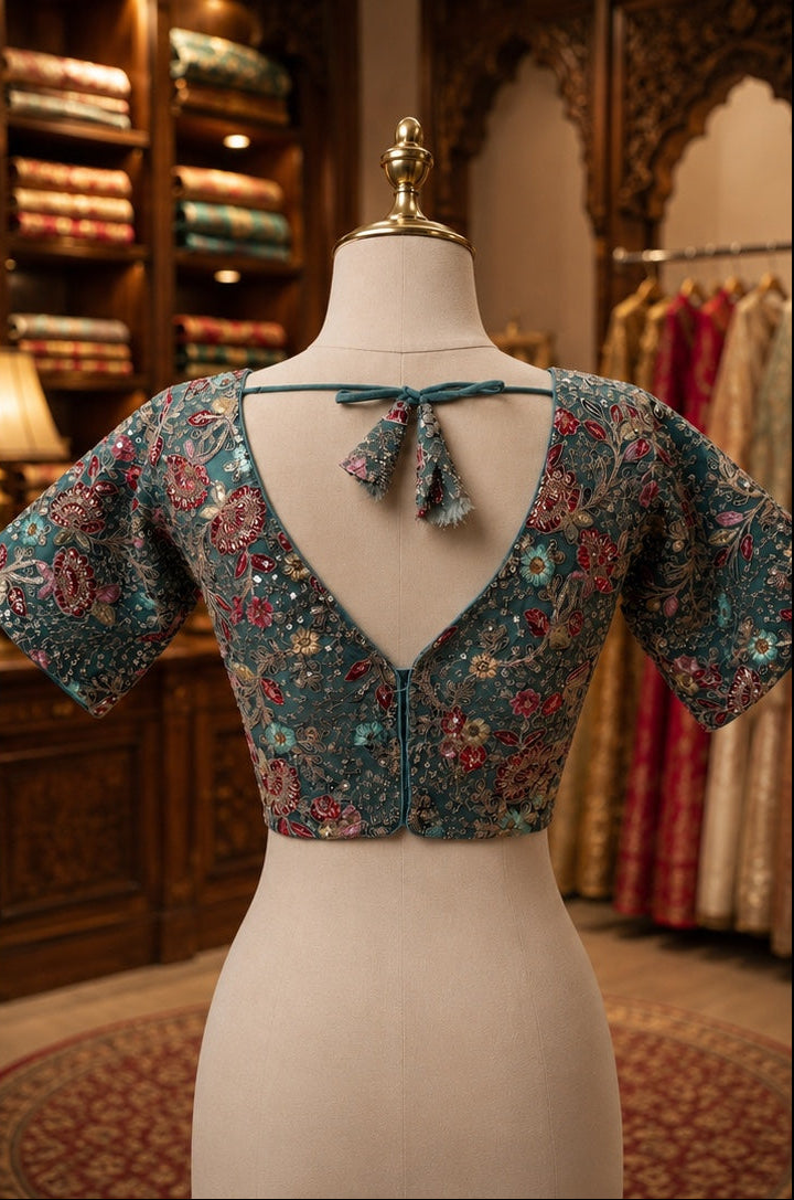 THE AFTERGLOW BLOUSE - SAGE BLUE