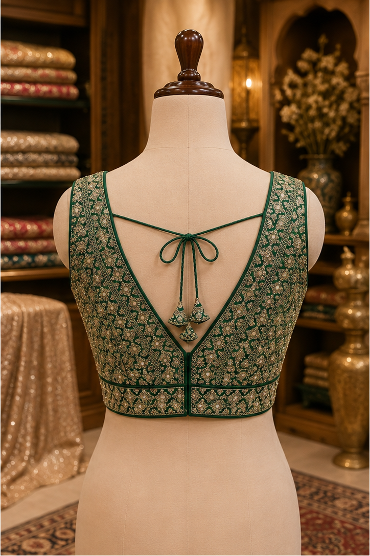 THE LUMINARY BLOUSE - EMERALD GREEN