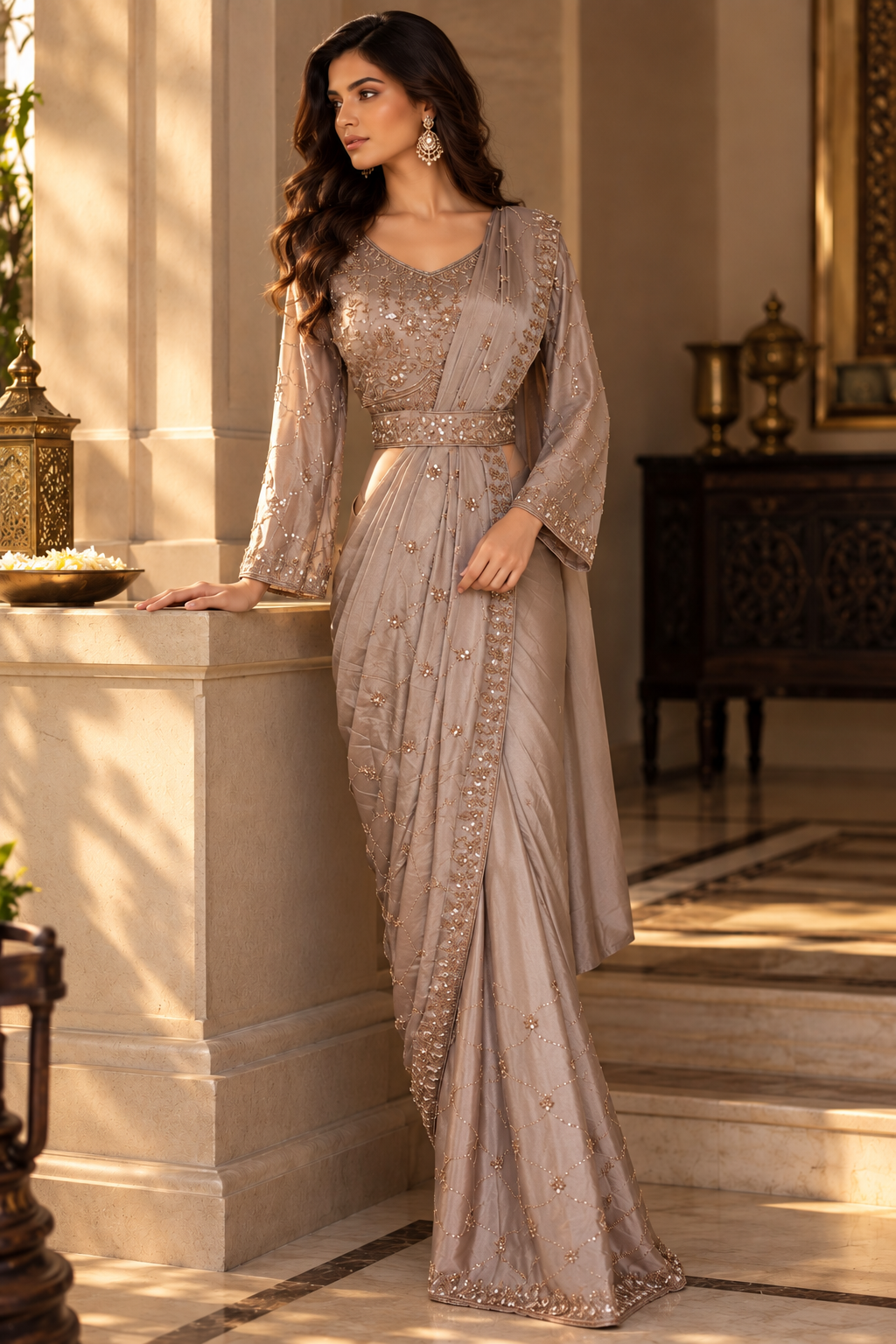 THE SOLENNE GOLD SAREE