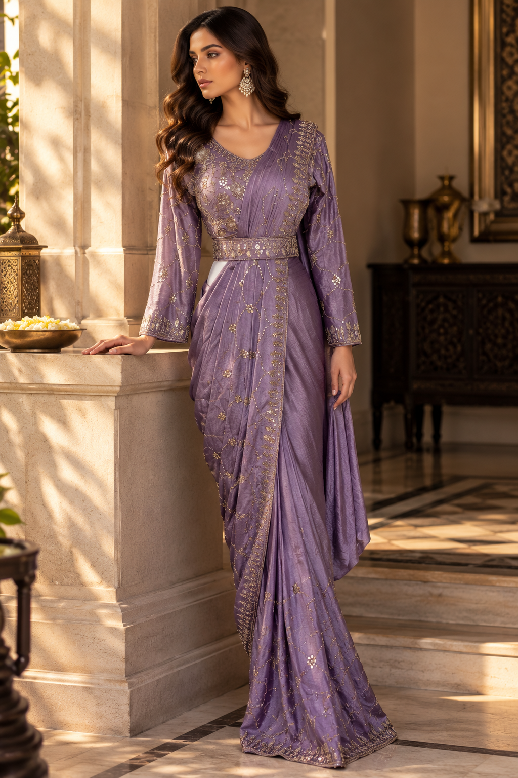 THE SOLENNE LILAC SAREE